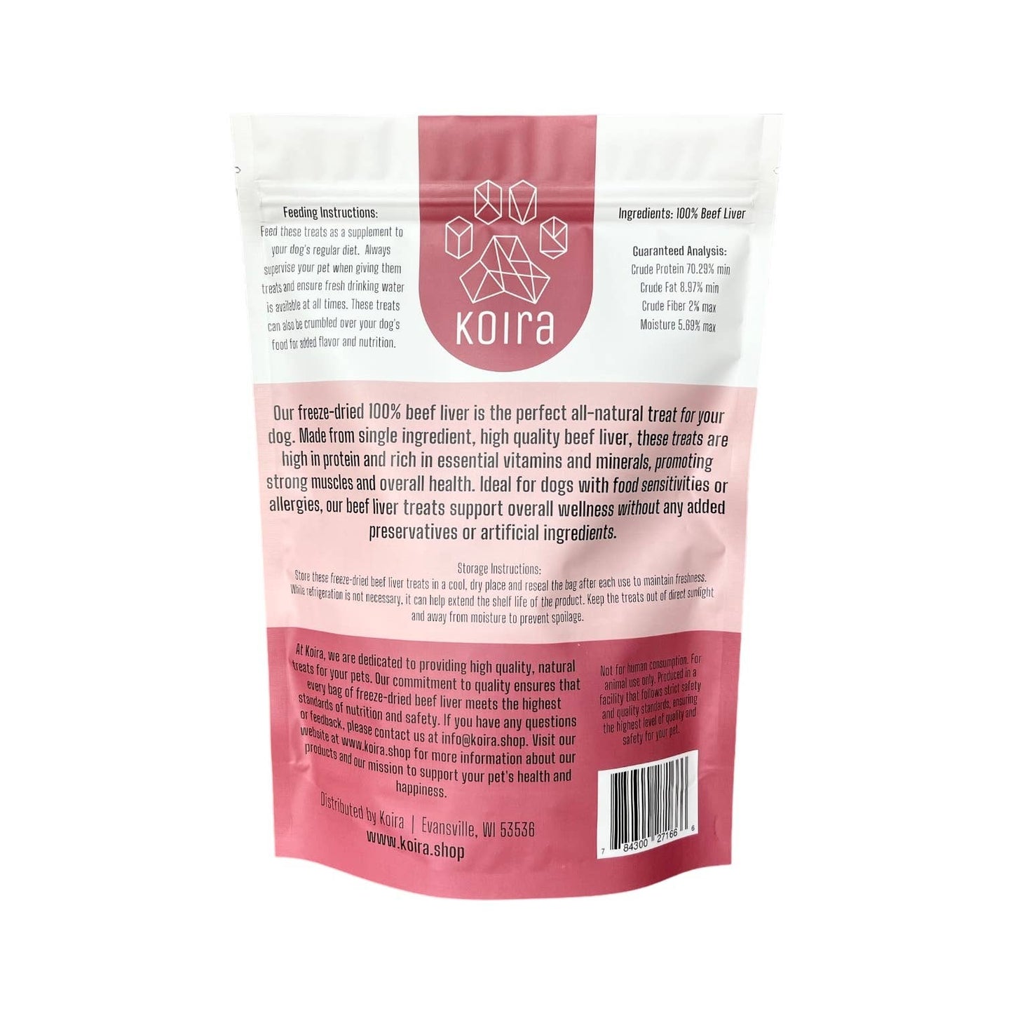 Freeze-dried Beef Liver Dog Treats: 4 oz Bag