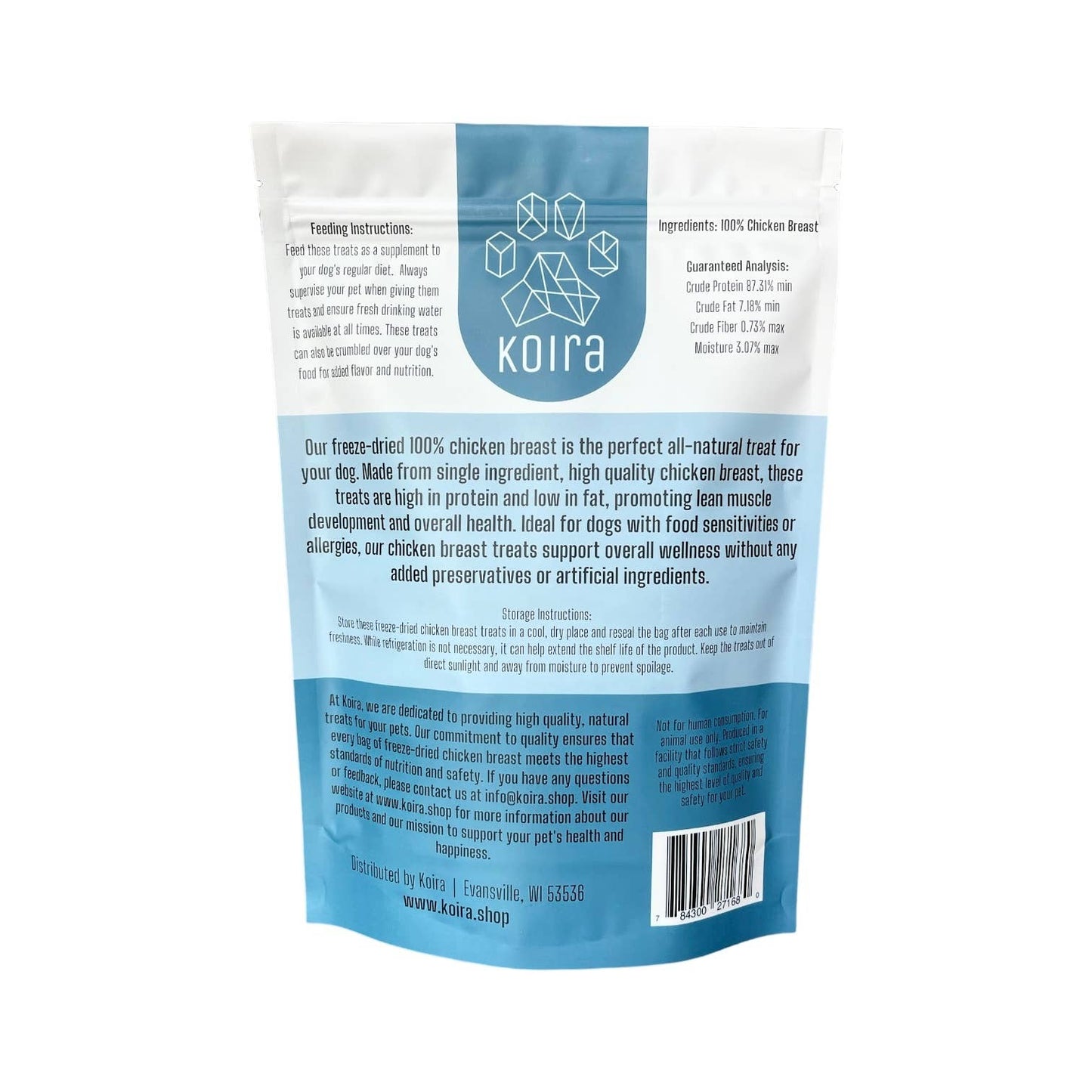 Freeze- Dried Chicken Breast Dog Treats: 4 oz Bag