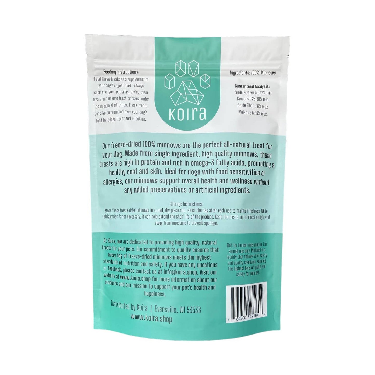 Freeze-Dried Minnows Protein-Packed Dog Treats: 2 oz Bag