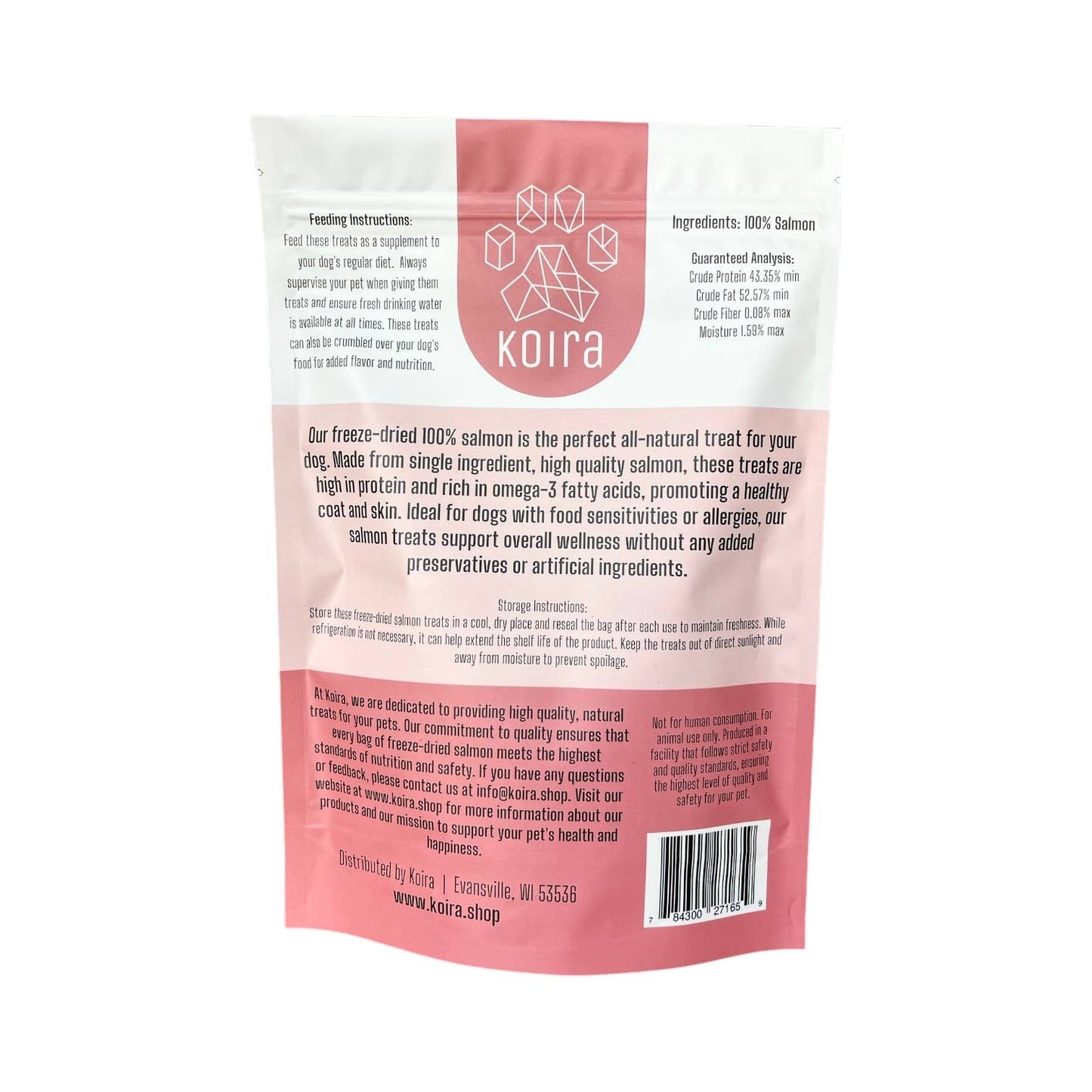 Freeze-Dried Salmon Dog Treats: 3 oz Bag