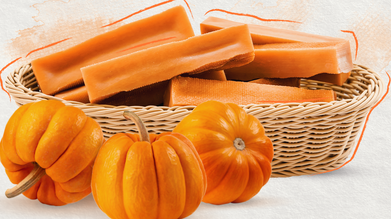 Fruit Flavored Yak Chews, LRG (one-size): Pumpkin-flavored Yak Chews