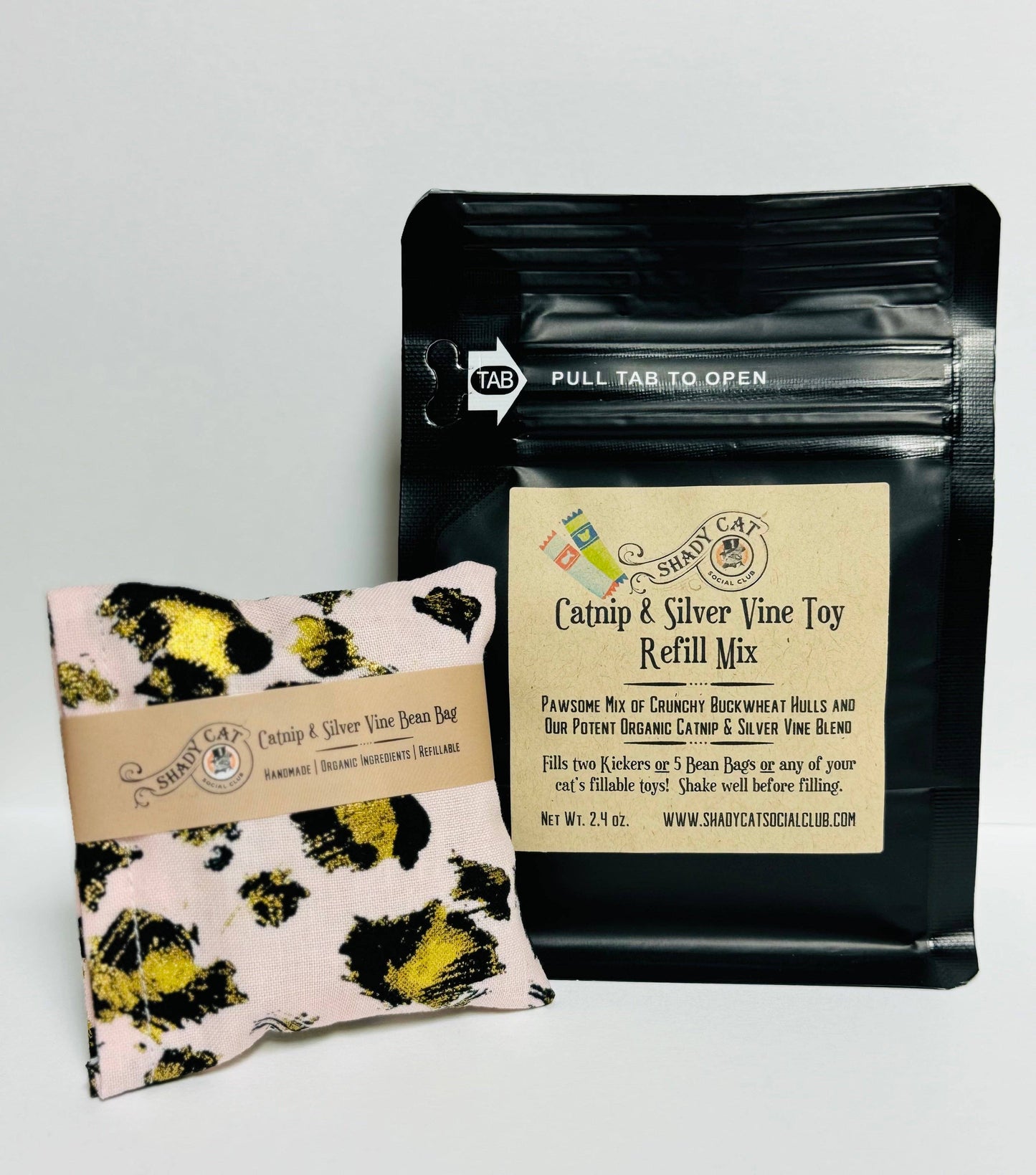 Refill Bag for Catnip and Silver vine Bean Bags and Kickers