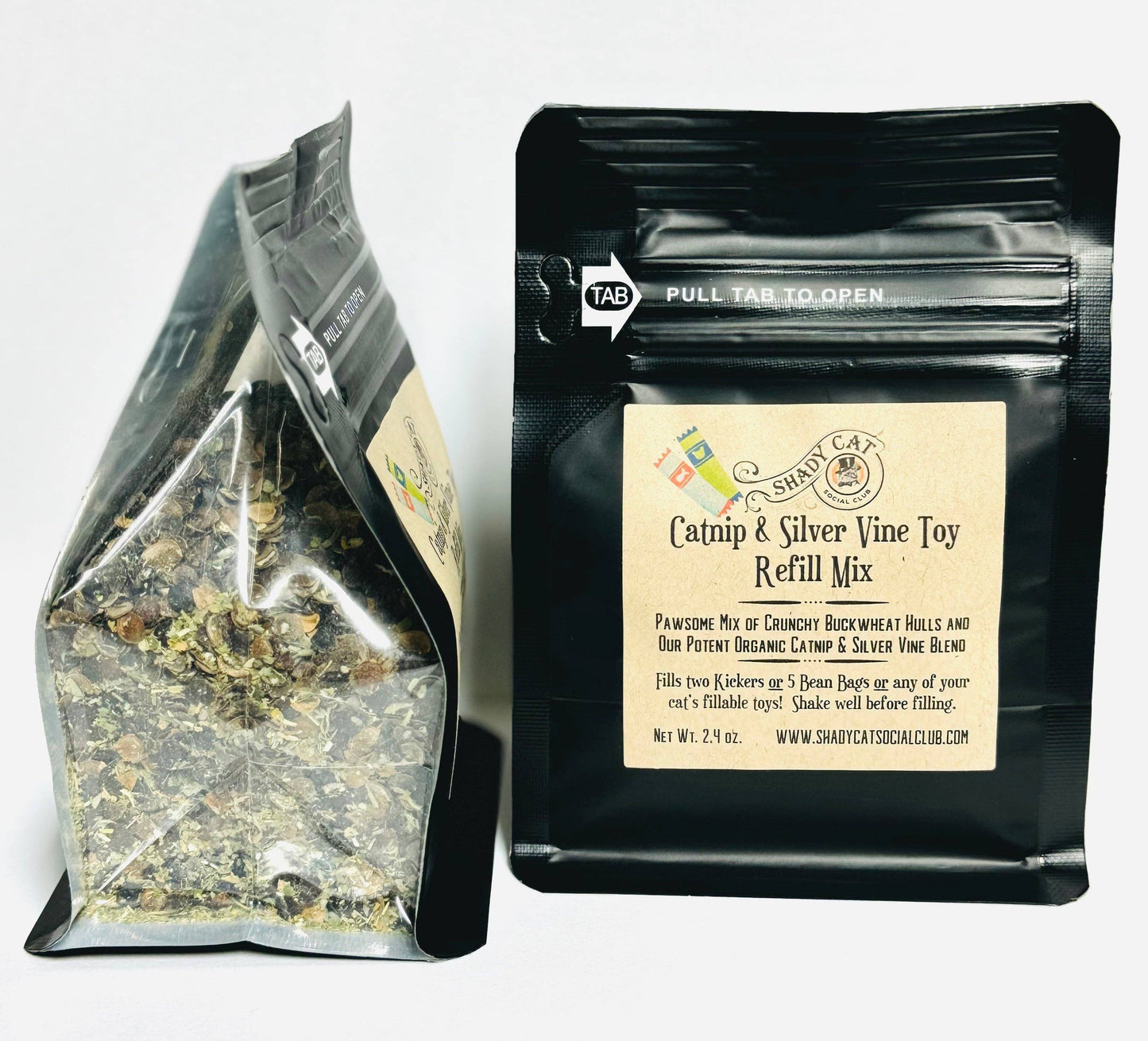 Refill Bag for Catnip and Silver vine Bean Bags and Kickers