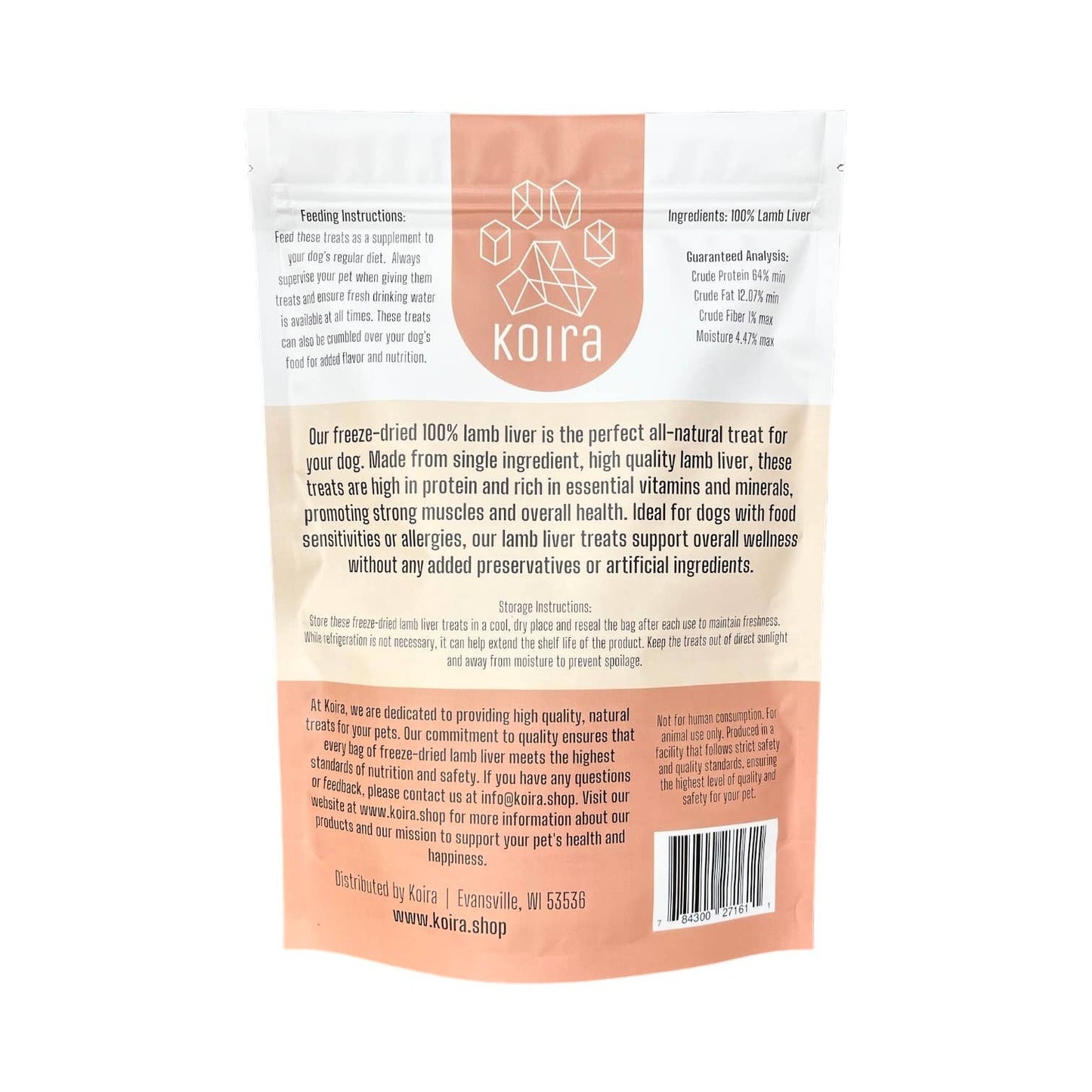 Freeze-dried Lamb Liver Dog Treats: 4 oz Bag