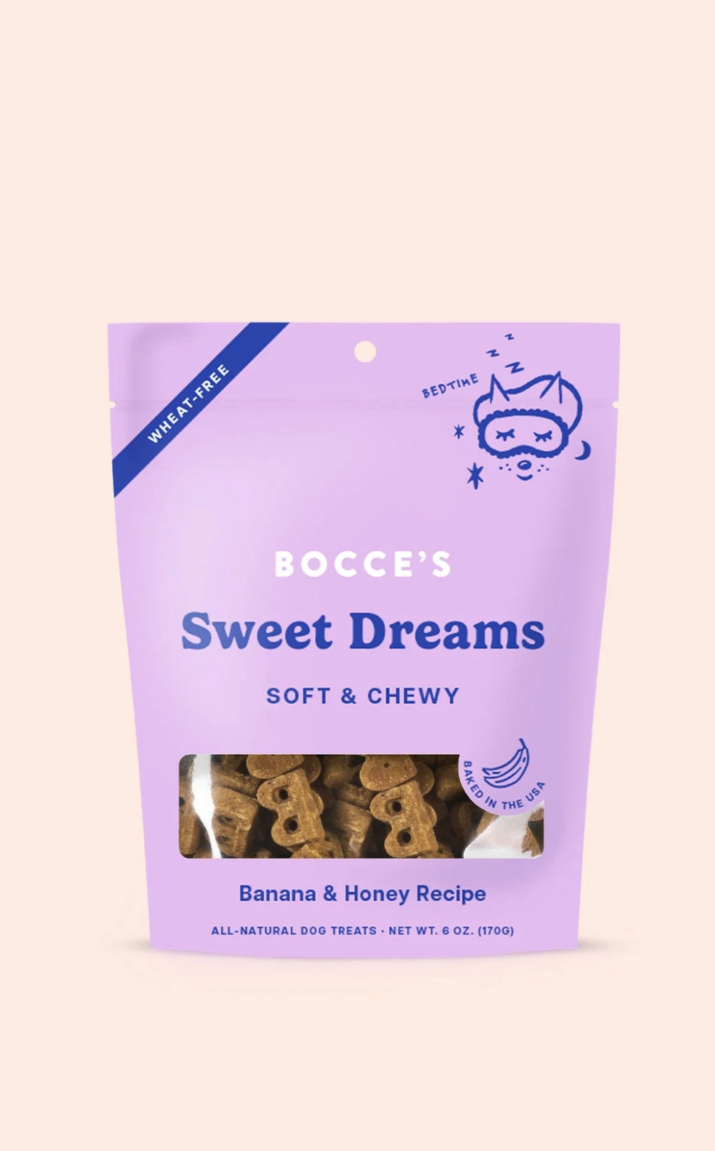 Bocce's Bakery Dailies Sweet Dreams Bananas + Honey Recipe Dog Treats, 6-oz pouch