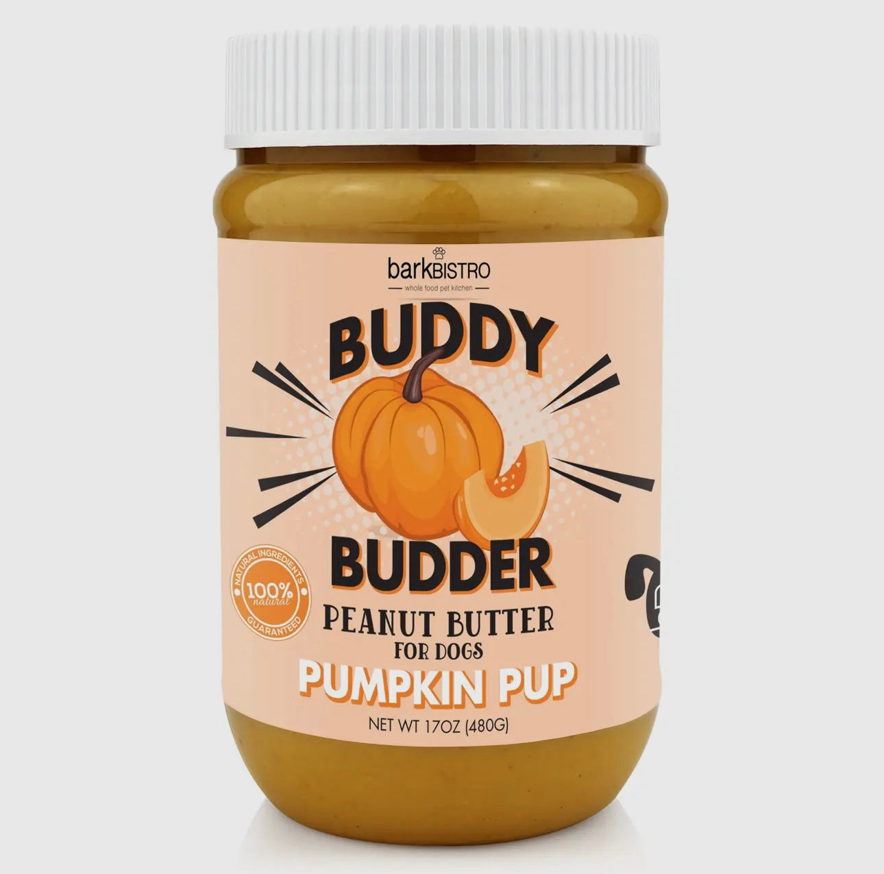 Bark Bistro Company Buddy Budder Pumpkin & Cinnamon Peanut Butter Lickable Dog Treats, 17-oz jar