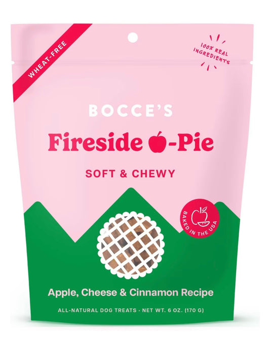 Bocce's Bakery Fireside Apple Pie Apples, Cheese & Cinnamon Recipe Dog Treats, 6-oz bag