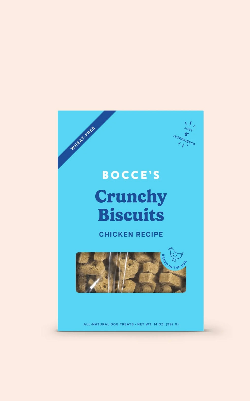 Bocce's Bakery Oven Baked Wheat-Free Chicken Recipe Dog Treats, 14oz box