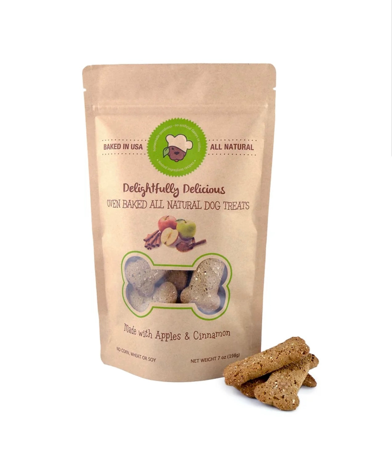 Delightfully Delicious Dog Treats Made in USA All Natural Oven Baked Training Treat with Apples | Easy to Digest