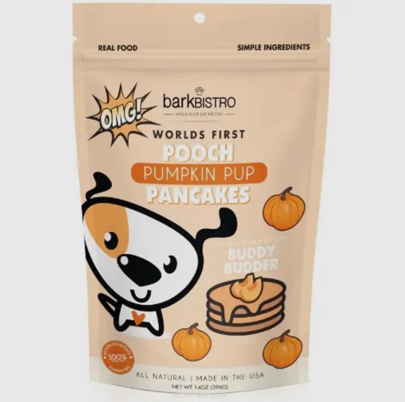 Bark Bistro Company Pooch Pancakes Pumpkin Pup Dog Treat, 14-oz bag