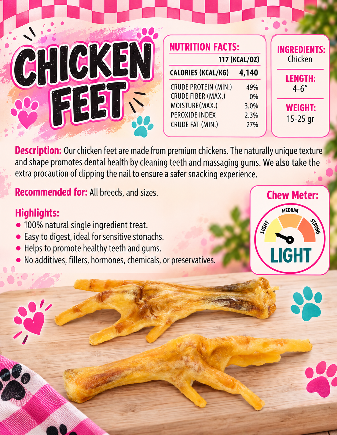 Nail-Free Chicken Feet